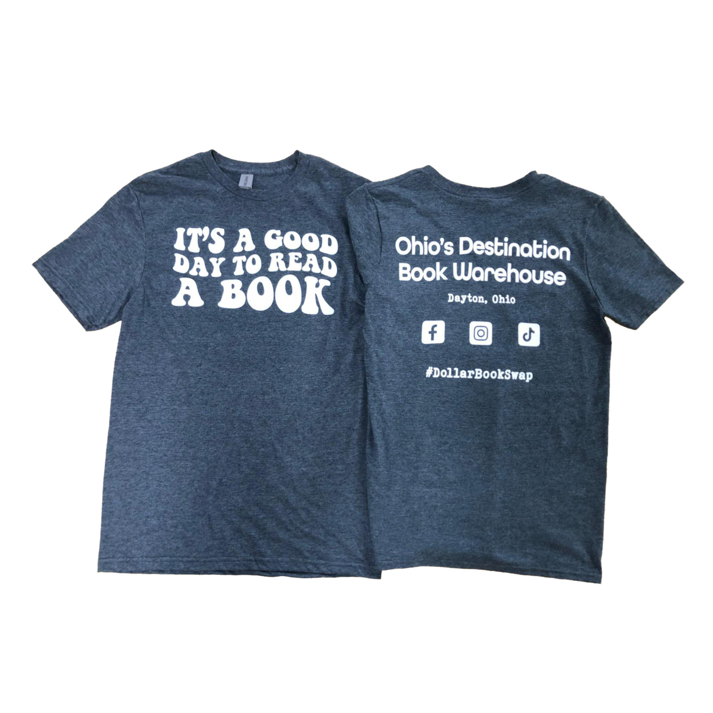 front and back of gray tee